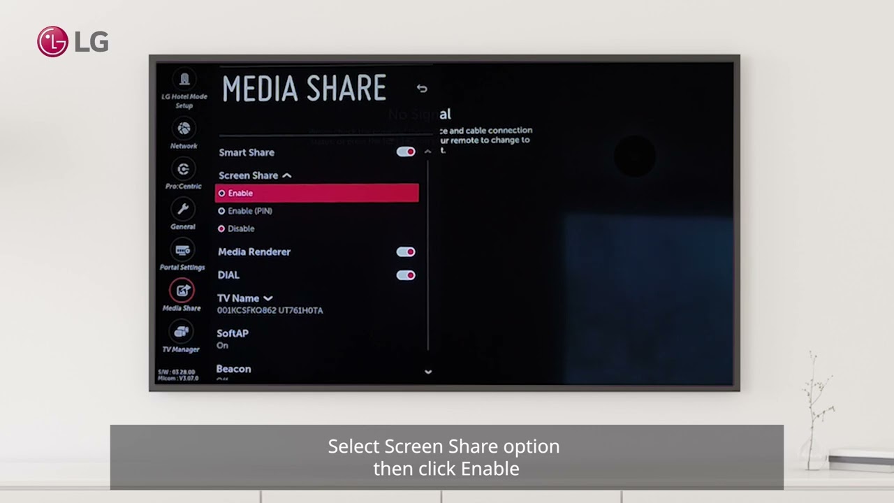 How to Add Screen Cast Feature in Launcher Bar | LG Hotel/Commercial TV