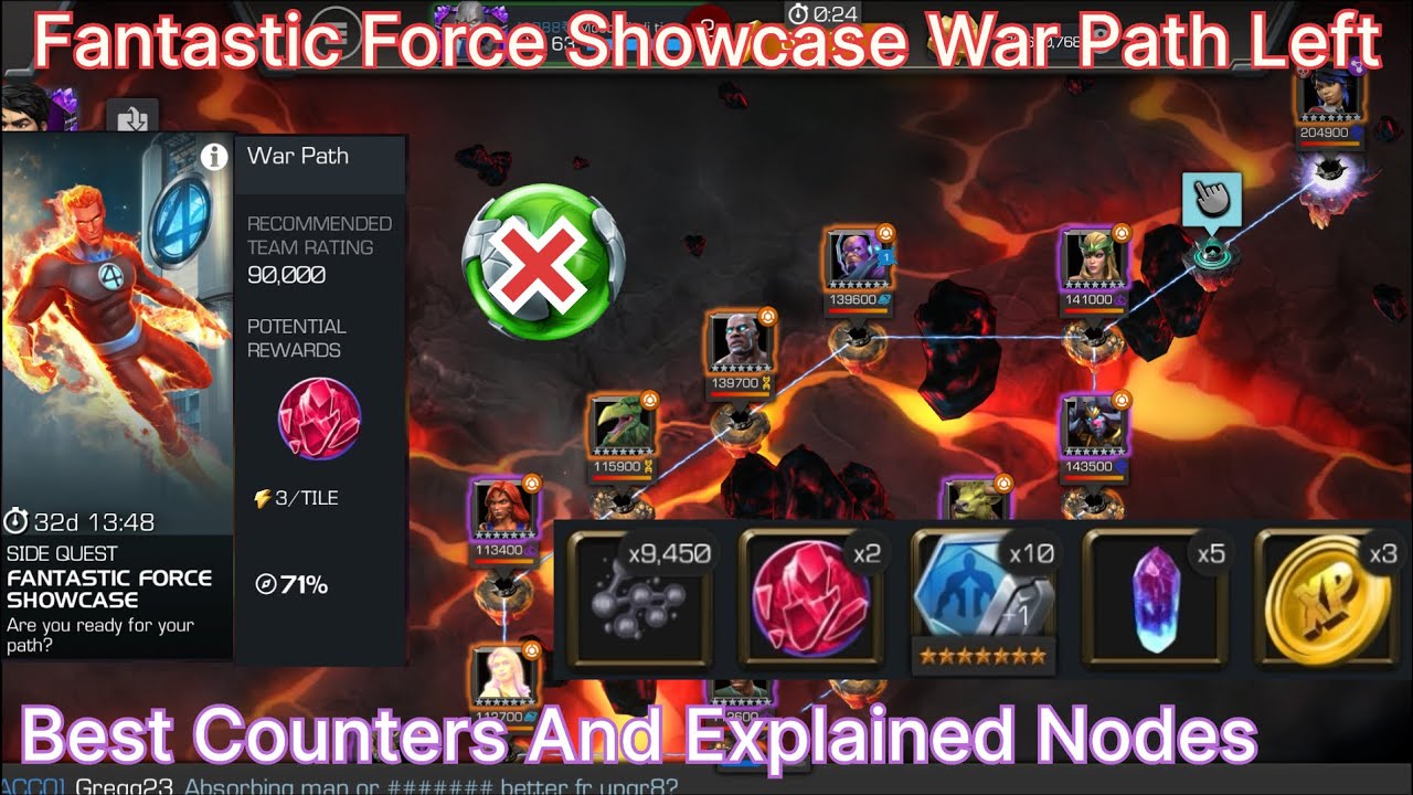 Fantastic Force Showcase War Left Path Explained In hindi Mcoc