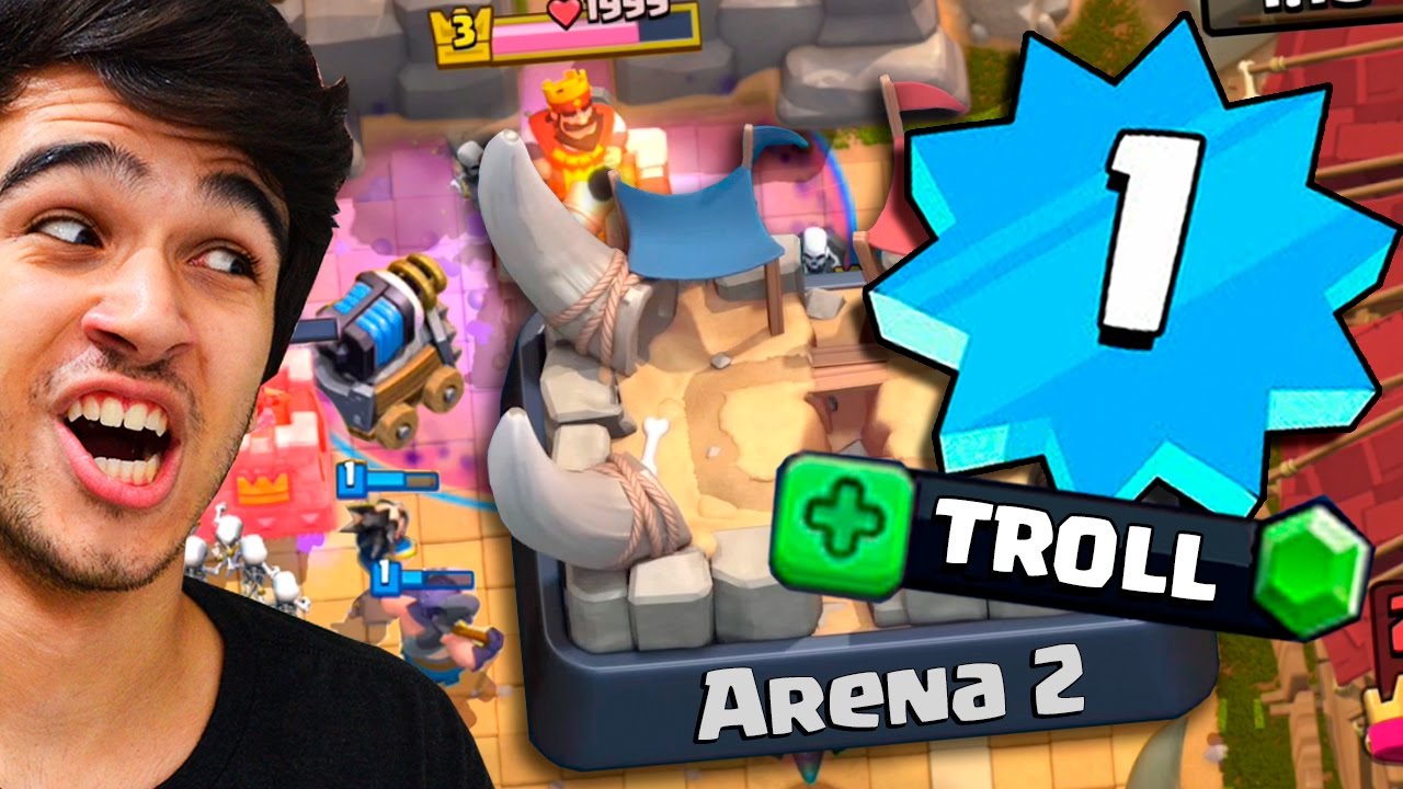 N&Iacute;VEL 1 MAIS GEMADO TROLLANDO NA ARENA 2 COM TODAS AS LEND&Aacute;RIAS DO CLASH ROYALE #14