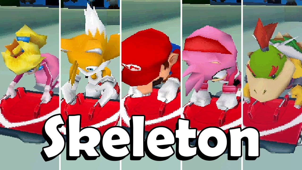 Mario & Sonic at the Olympic Winter Games [DS] - Skeleton (All Characters)
