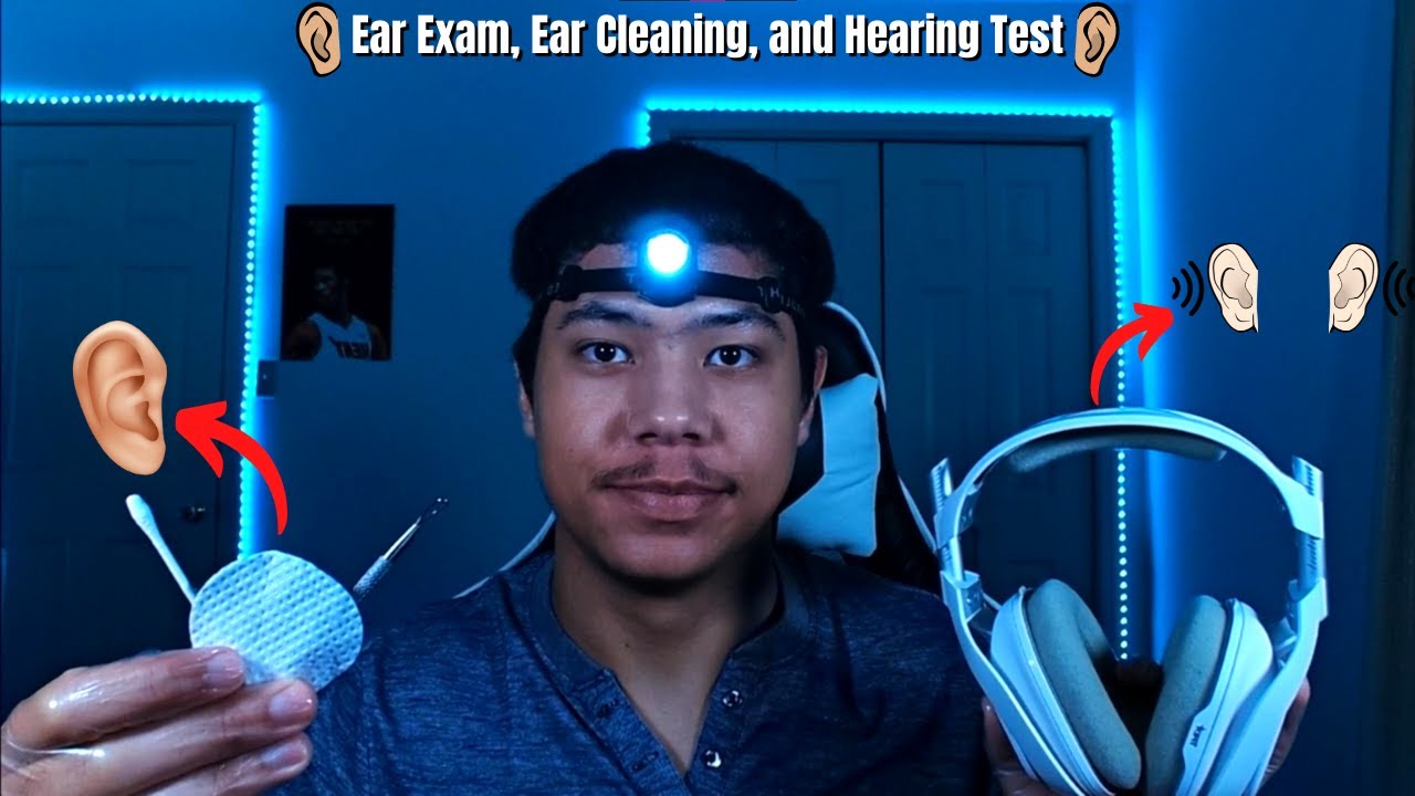 ASMR Ear Exam Hearing Test and Ear Cleaning