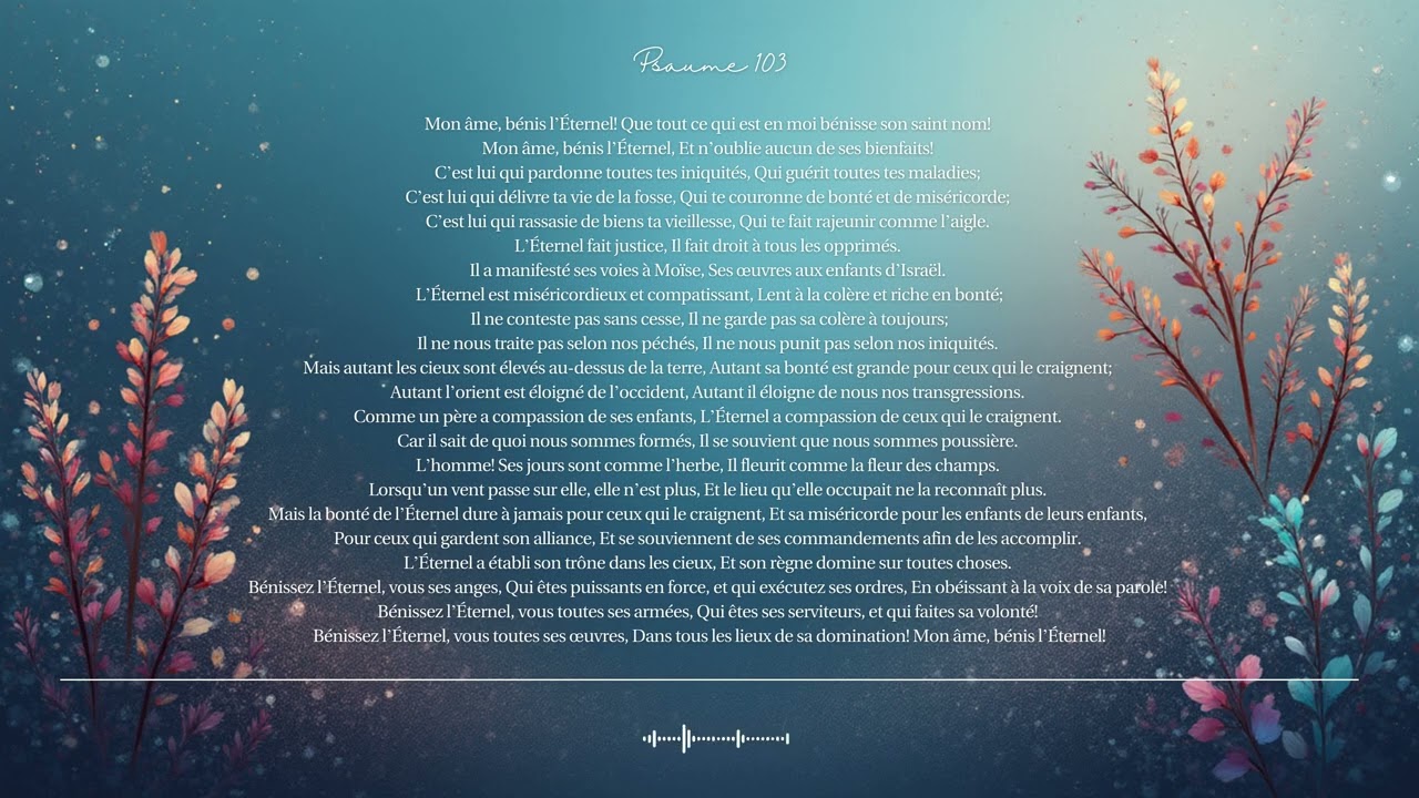 🌿 Psaume 103 | Bénis l’Éternel | Chant biblique CCM · Shuli Bible