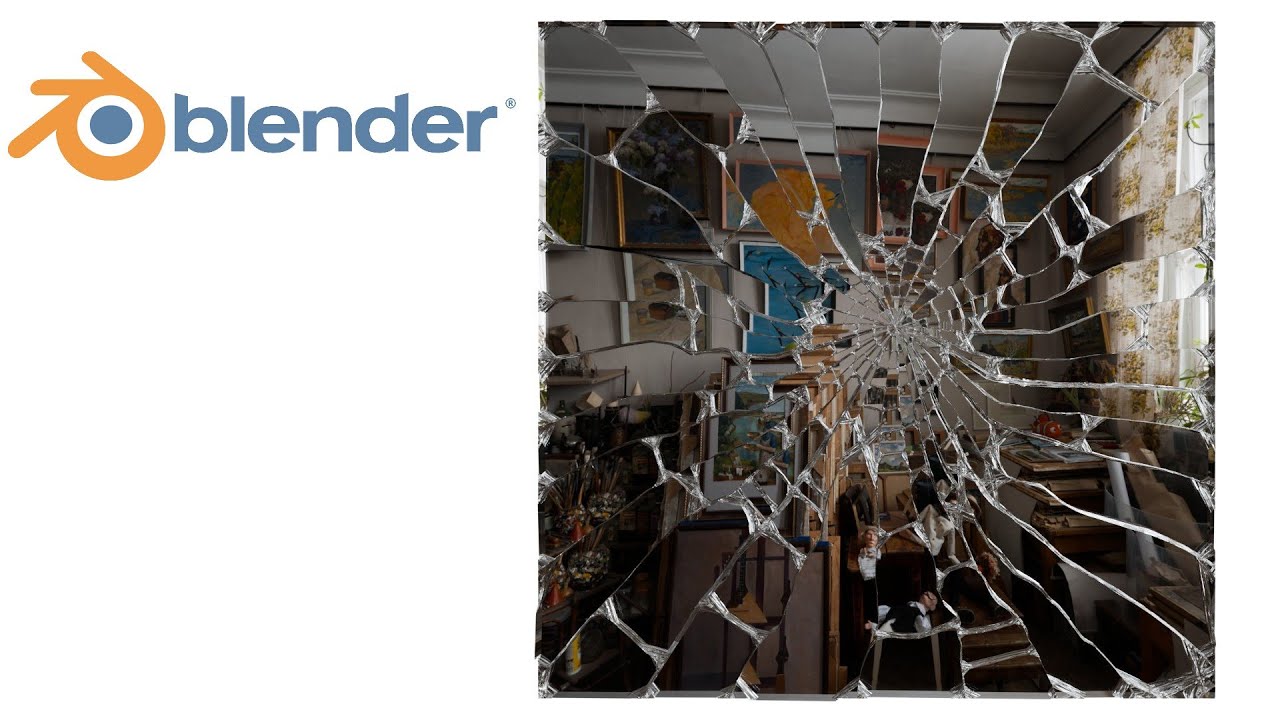 Cracked, Fractured and Broken Mirror 3D Models for Blender