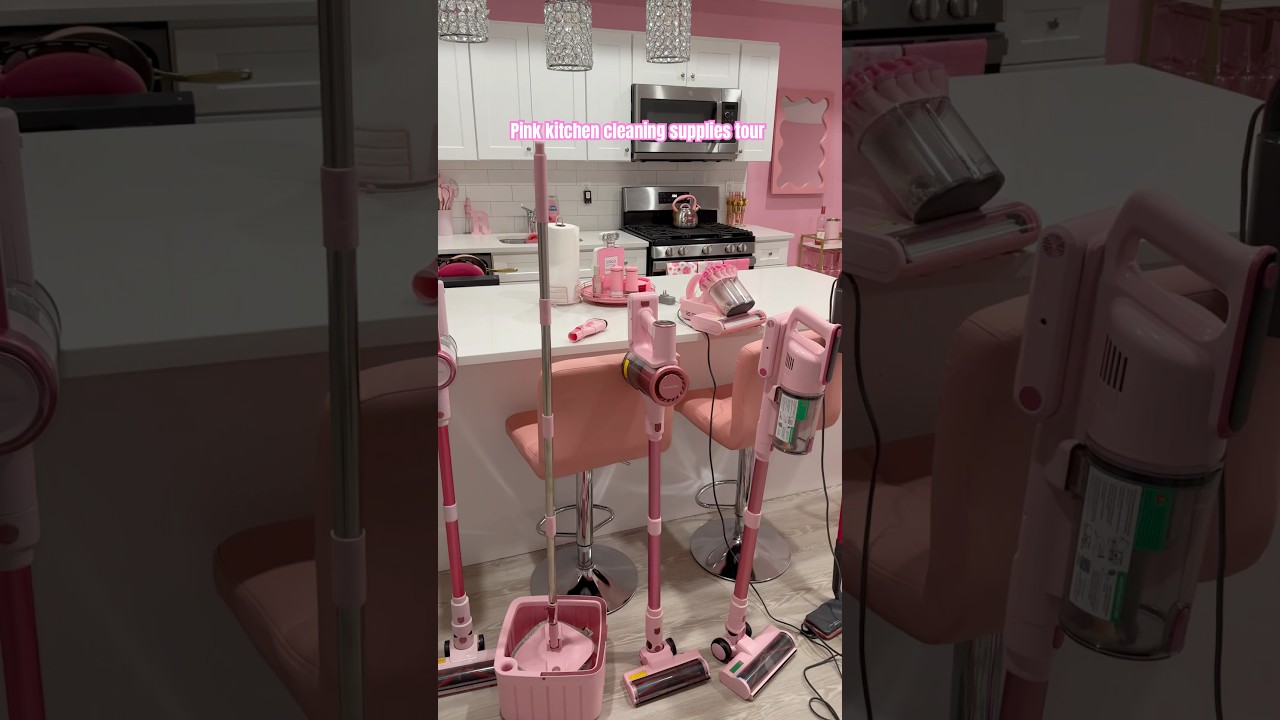 Pink kitchen tour 💗💖 all pink everything #pinkdecor  #pinkkitchen