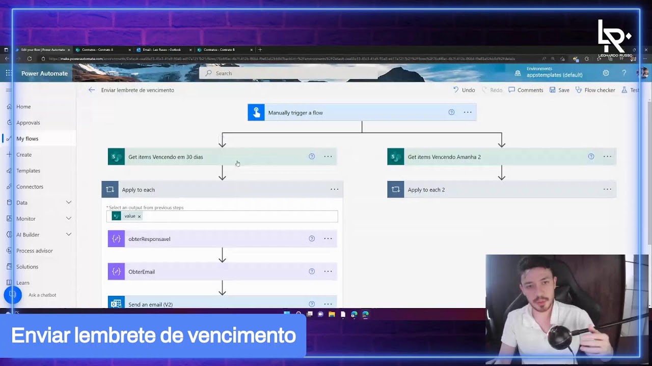 Como enviar lembrete de vencimento no Power Automate?
