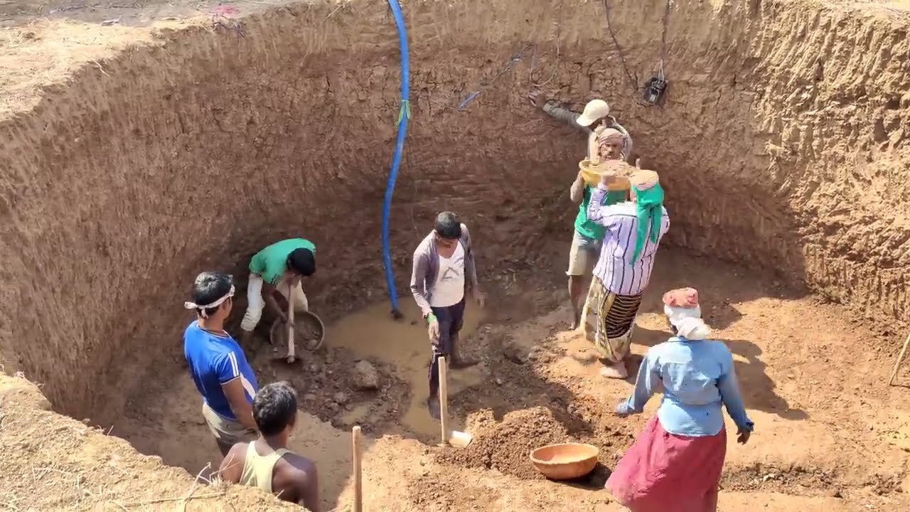 Well Digging By Hand Step By Step || Full water in 20 feet.