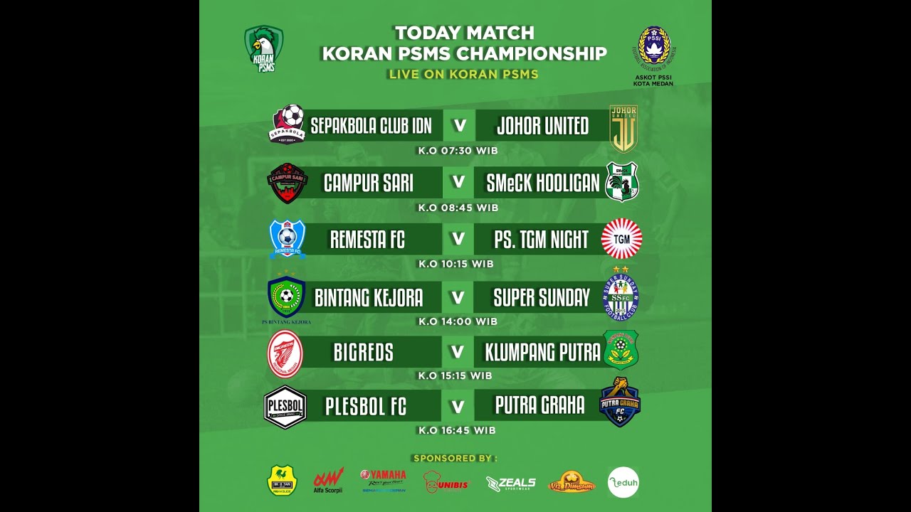 KORAN PSMS CHAMPIONSHIP : CAMPUR SARI vs SMeCK Football
