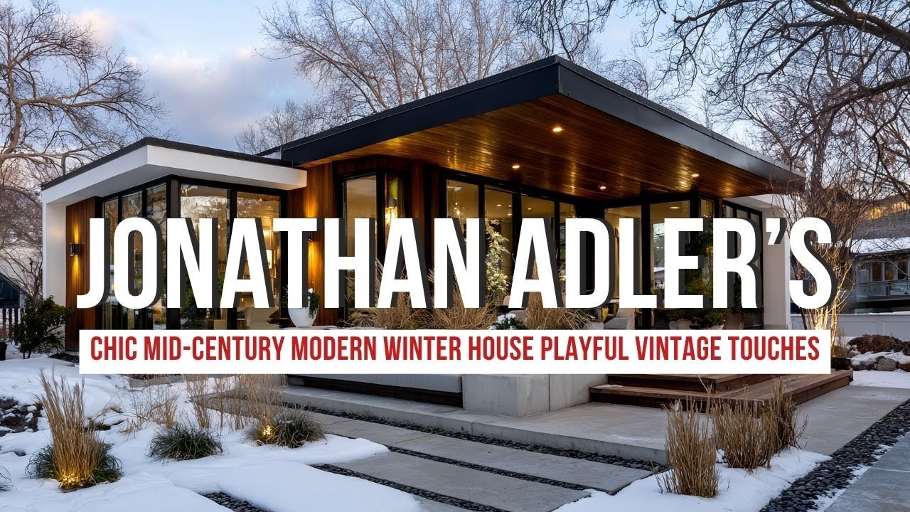 Chic Mid Century Modern Winter House with Jonathan Adler&rsquo;s Playful Vintage Touches