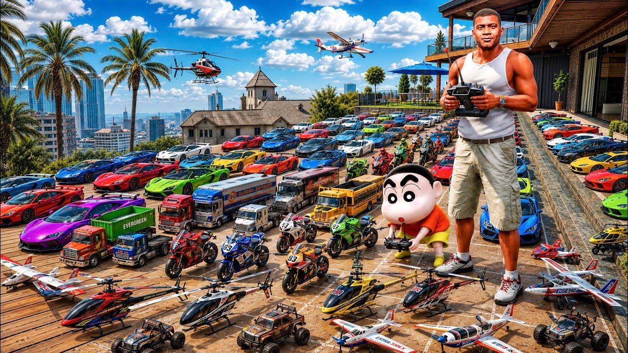 Franklin Opened A New RC Cars Showroom On Their Roof For Shinchan | Gta V Bangla Gameplay