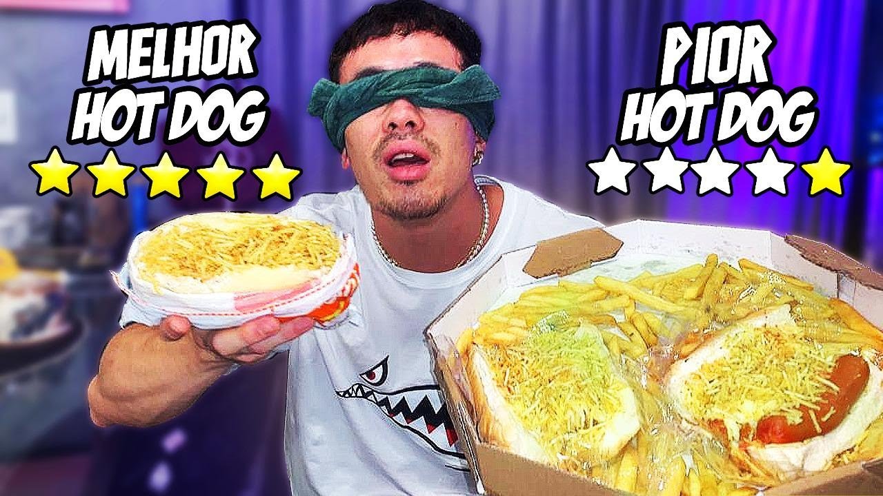 PEDI o HOTDOG de PIOR e MELHOR AVALIAÇÃO do aplicativo *teste cego*