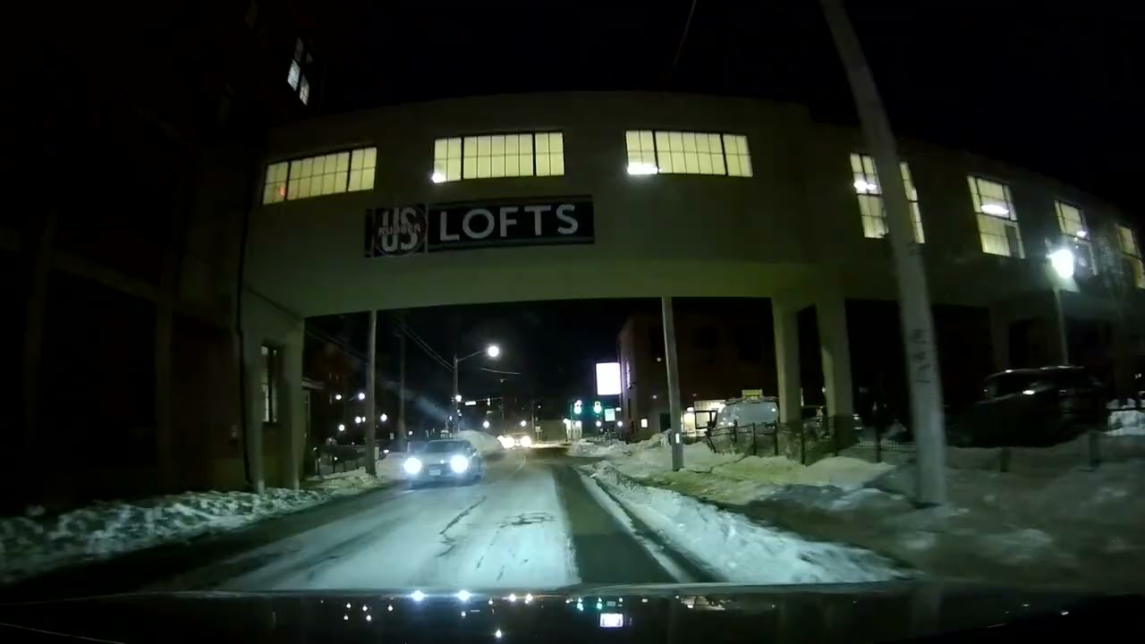 Nighttime drive in Providence, Rhode Island