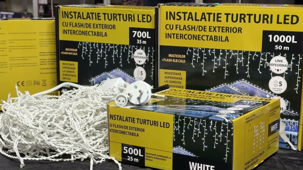 Instalatie franjuri cu flash 50 metri 1000 led - Instalatie exterior