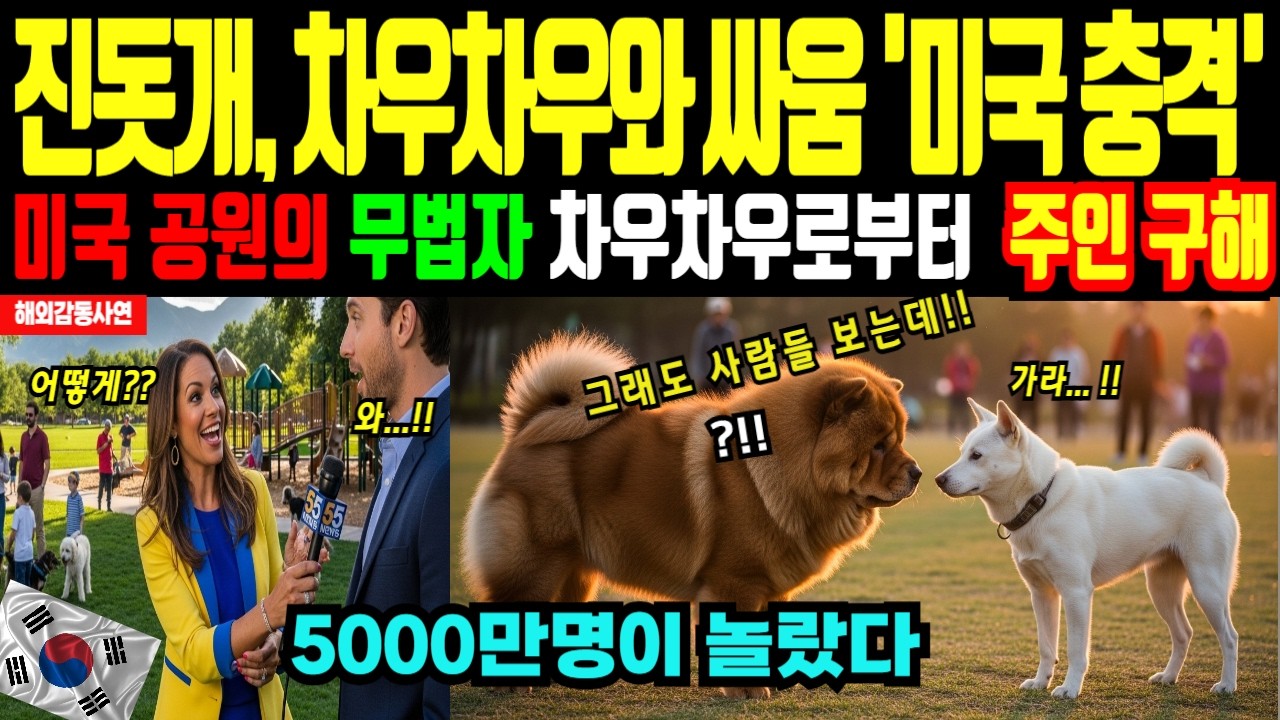 한국 진돗개가 차우차우 압도, '미국 발칵' [해외감동사연]