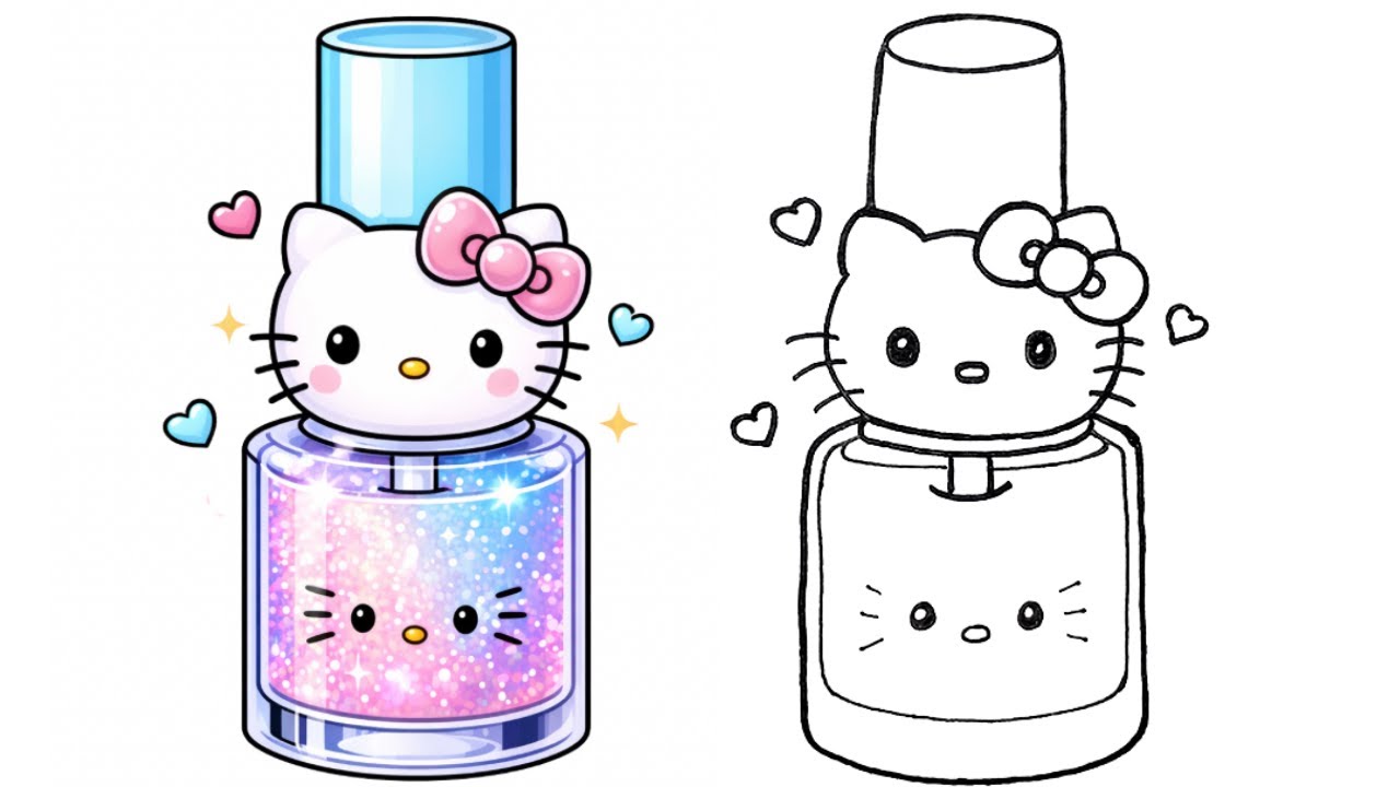 Hello Kitty Nasıl Çizilir 💖✨ | Hello Kitty Nail Polish Drawing 