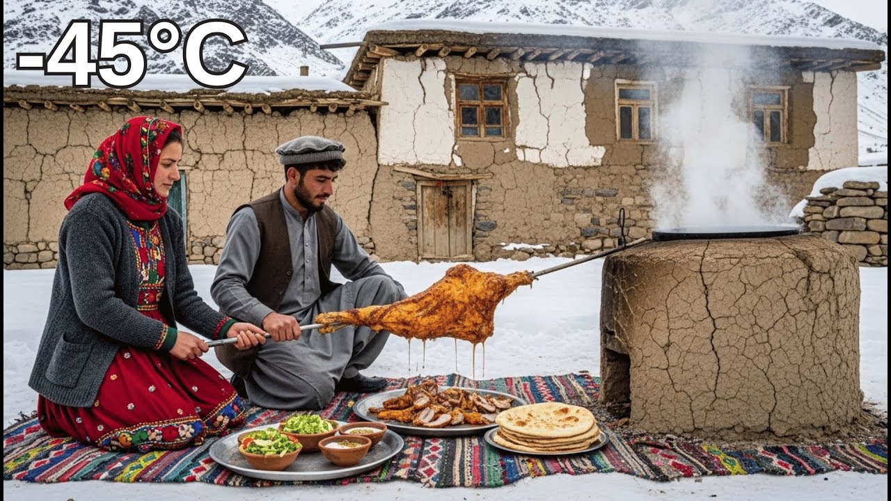Survival in the Afghan Mountains: Cooking Tandoor Lamb in a 200-Year-Old Mud House (-45°C)