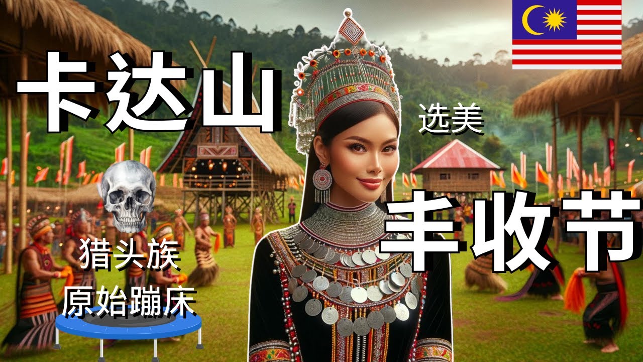 马来西亚人都不知道的卡达山丰收节，沙巴独有33个民族选美，毛律猎头族的原始蹦床，杜顺人洛神花米酒 #Malaysia #Sabah #kk