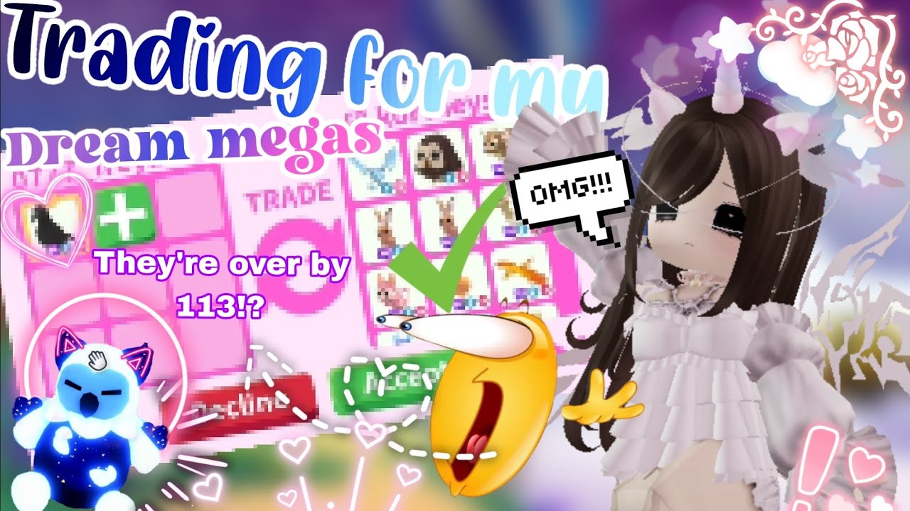 I got my DREAM MEGAS in adopt me *SUCCESFUL* trading in #roblox - glormy Pearl 🐆🌺 episode 2