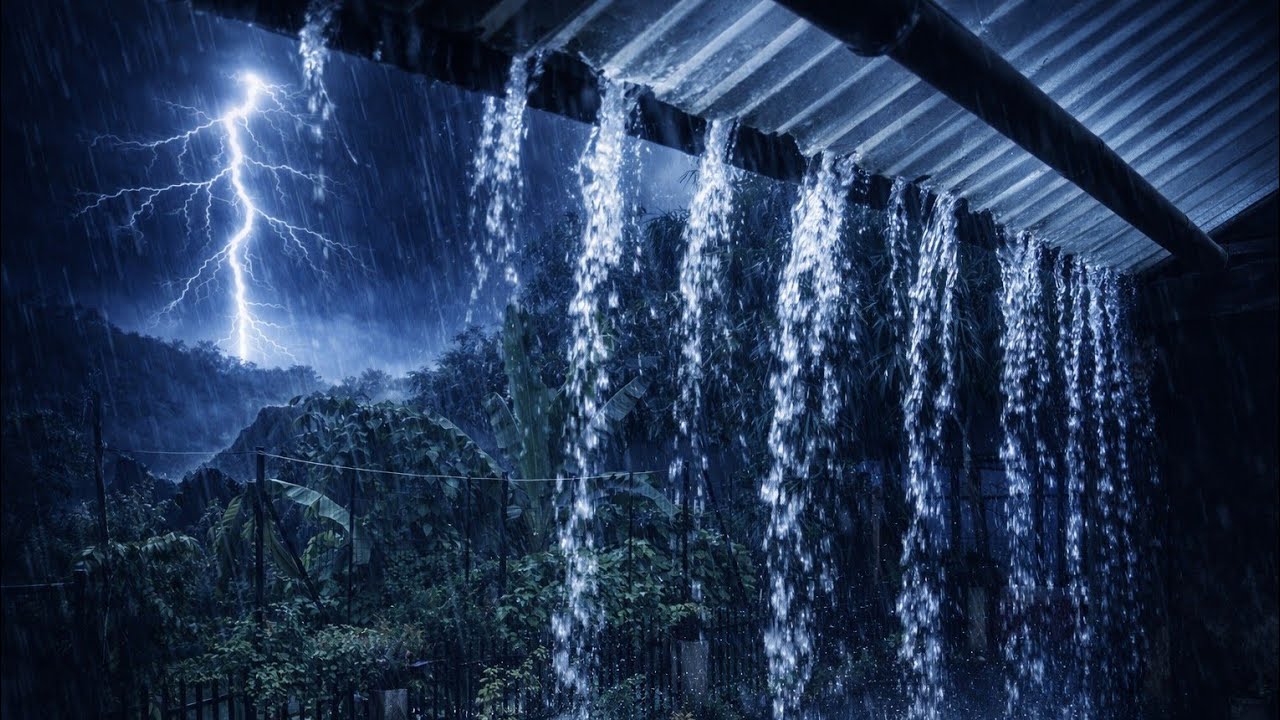 Fall Asleep in Less Than 10 Minutes with Heavy Rain and Thunder | Anxiety Relief
