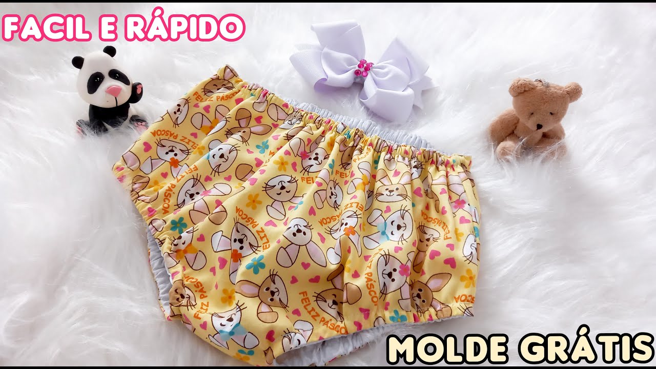 CALCINHA TAPA FRALDA DUPLA FACE | COM MOLDE FÁCIL E RÁPIDO | DOUBLE SIDED DIAPPER PANTS