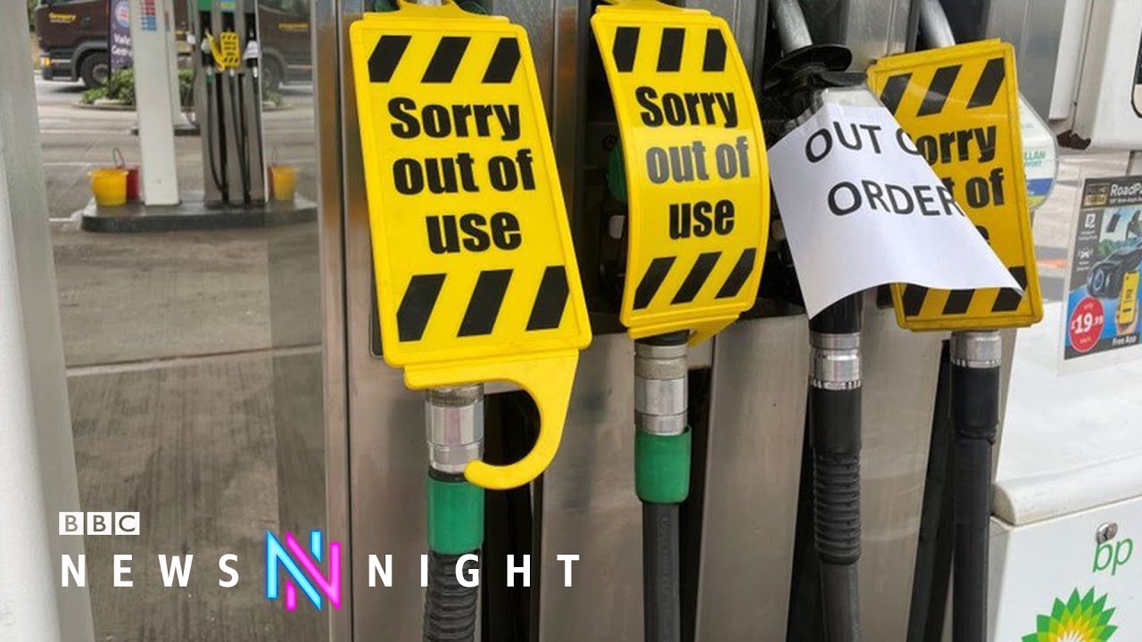 UK petrol stations close due to lorry driver shortages - BBC Newsnight
