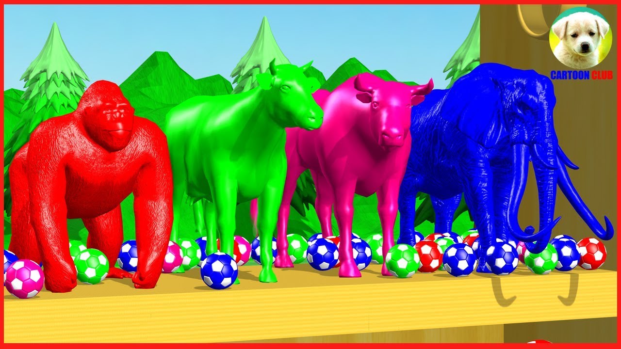 Learn Colors with Animals and Soccer #Ball Colors Cartoon for Children