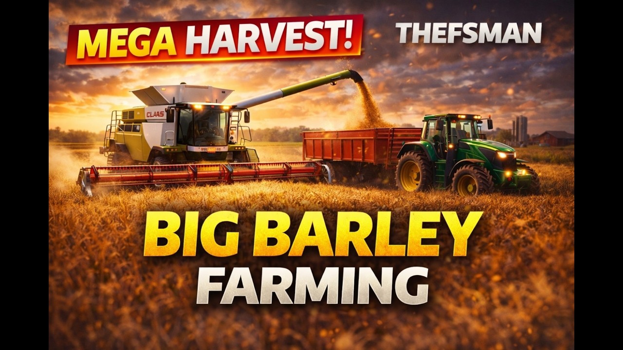 Growing Barley on Huge Field 🌾🚜 | Mega Farming | FS25 Gameplay