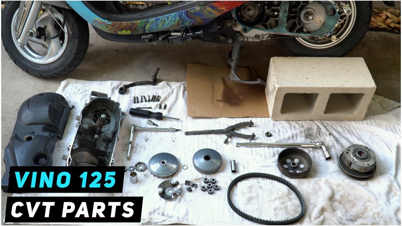 Yamaha Vino / Bianco 125 - CVT Parts Inspection (belt,rollers,clutch) | Mitch's Scooter Stuff