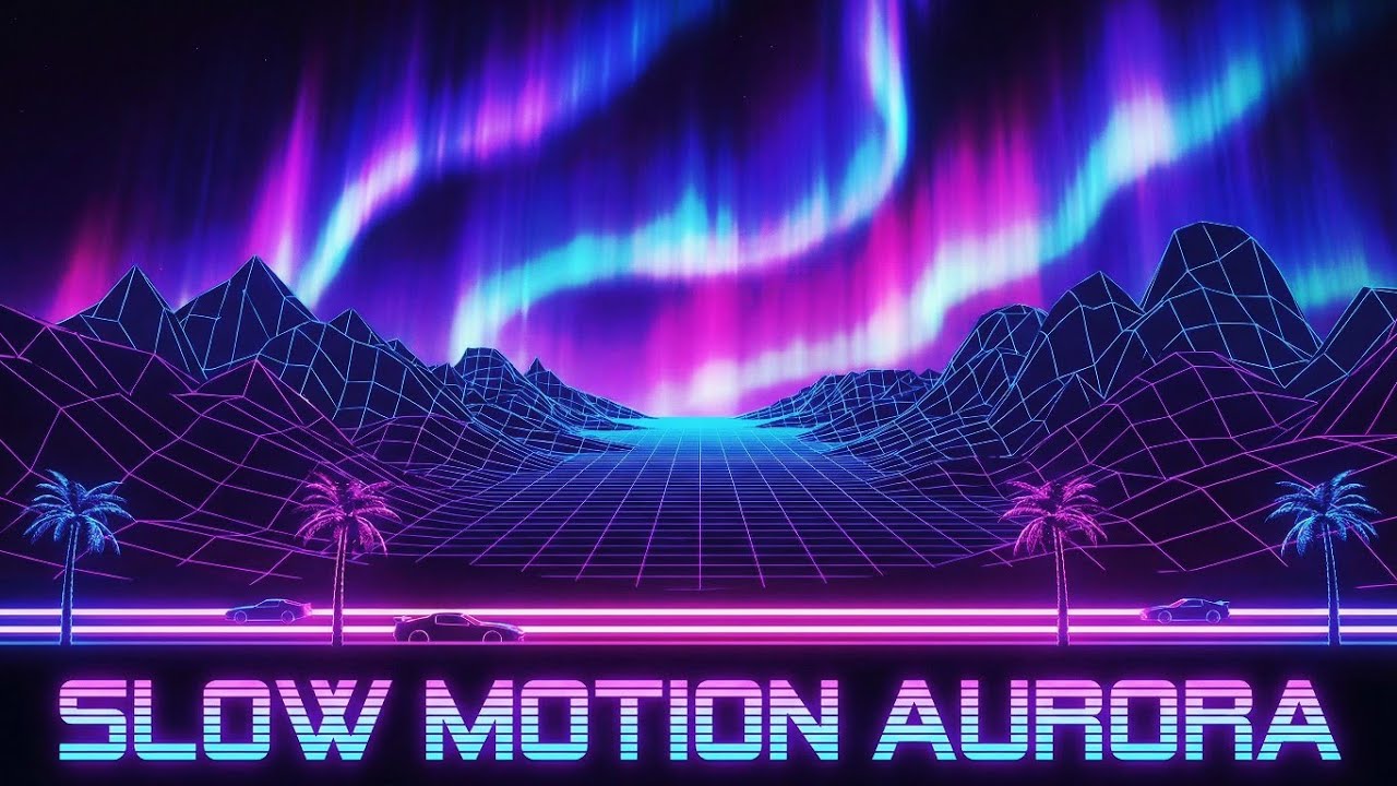 Aurora in slow motion | Synhtwave - Mysterycleysound ( Music Video)