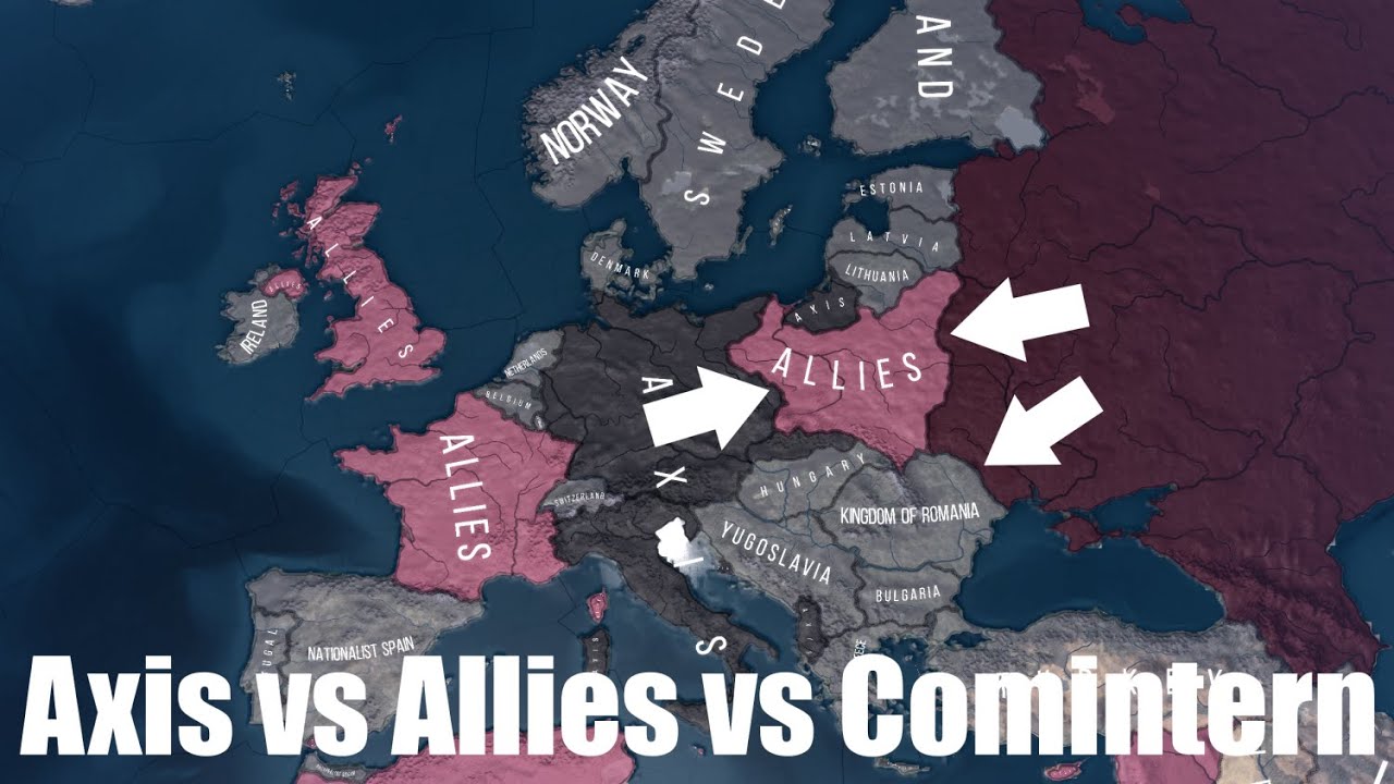 Axis vs Allies vs Comintern - Hoi4 timelapse