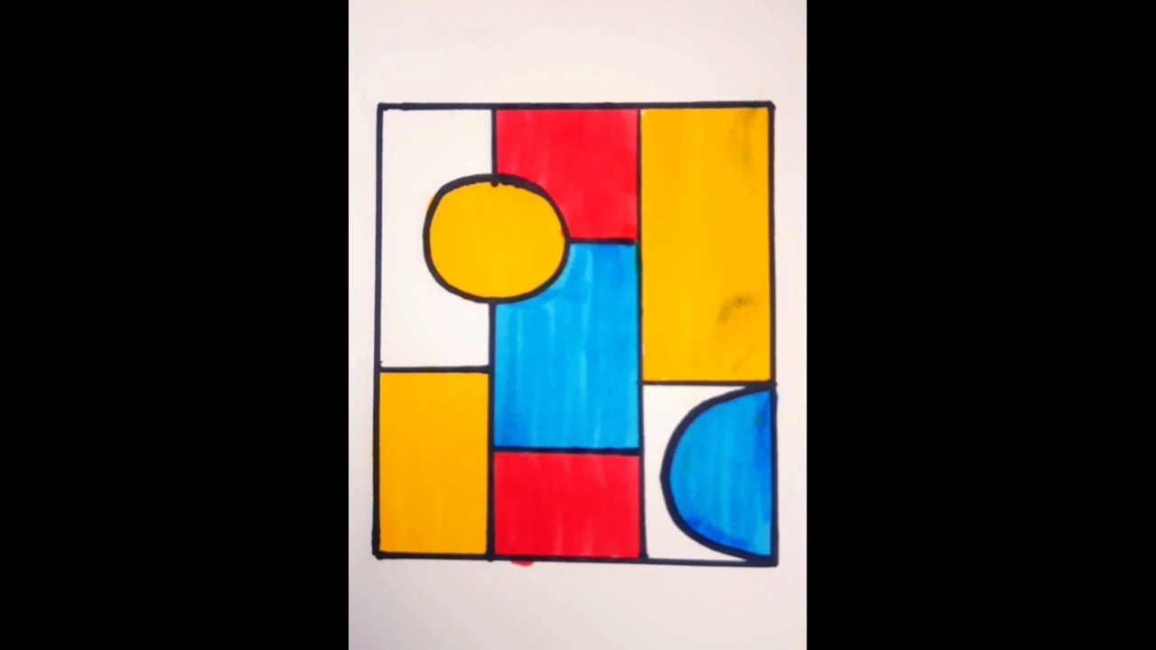 DRAW PIET MONDRIAN ART #drawing#happy#colour#art#music #painting#trending#ideas@A.D.art&craft world