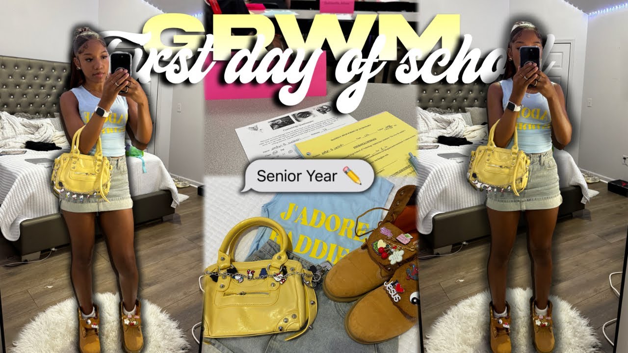 GRWM: FIRST DAY OF SCHOOL + VLOG| SENIOR YEAR|JordynBriyahna