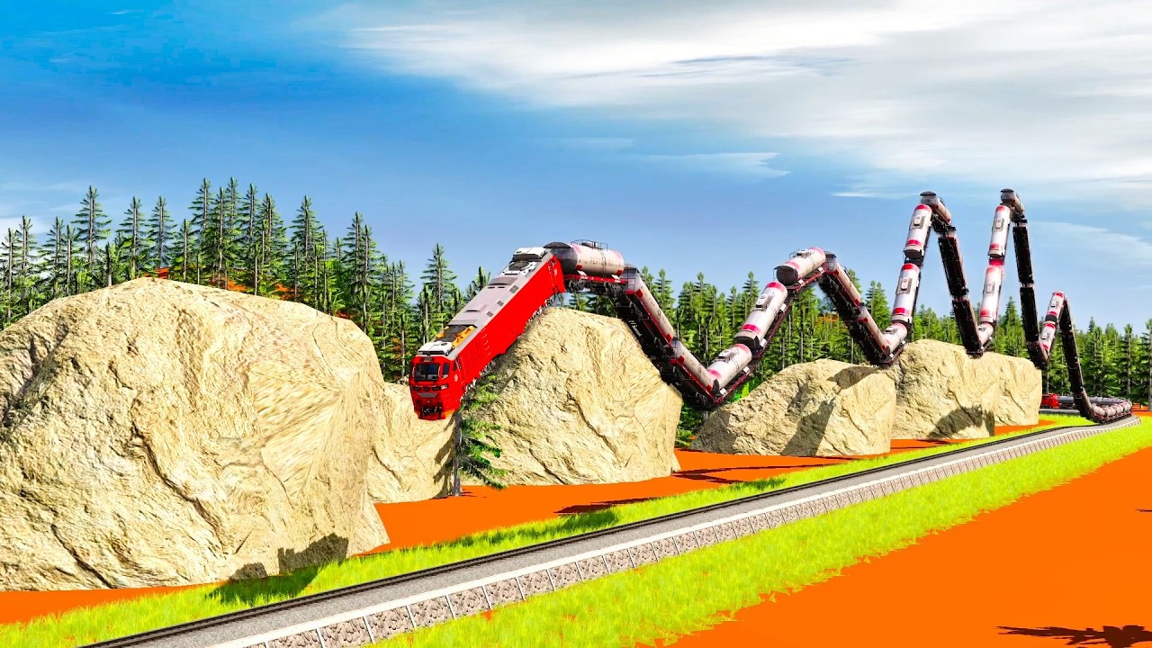 4 Extreme Train Tracks🚦Thrilling Roller Coaster Tracks & Flying Train Tracks🚂Trainz Simulator 2019