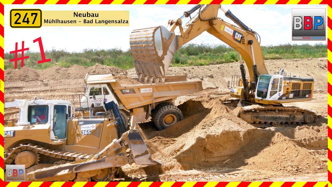 ⚠️ CAT 390D + 773D Flotte ⚠️-  B 247 Mühlhausen, 2023. #1