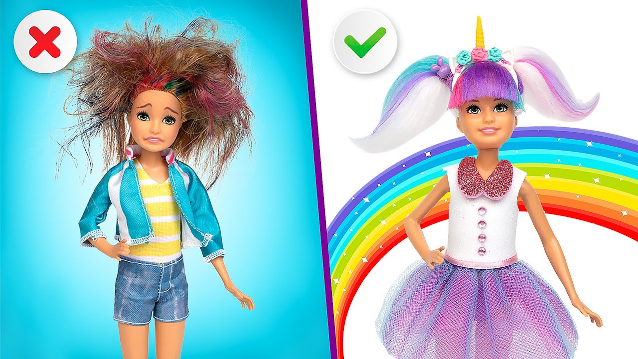 ¡WOW! Nunca es demasiado tarde para rehacer muñecas 🎨💄 ¡Divertidos proyectos de DIY y maquillaje!