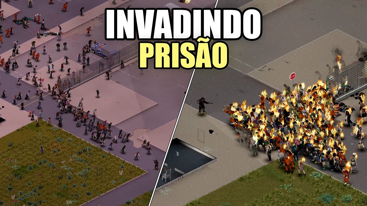Fui Invadir a Pris&atilde;o do Project Zomboid!!