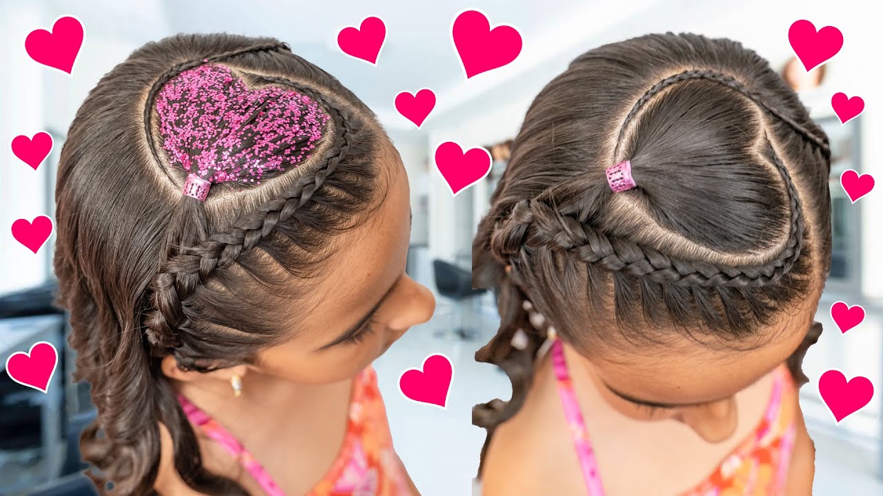 Hermoso Peinado Para Niñas En Forma De Un Lindo Corazon ❤️