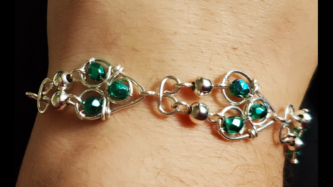 COMO HACER UNA PULSERA ESLABÓN DISEÑO CORAZÓN-HOW TO MAKE A BRACELET LINK DESIGN HEART