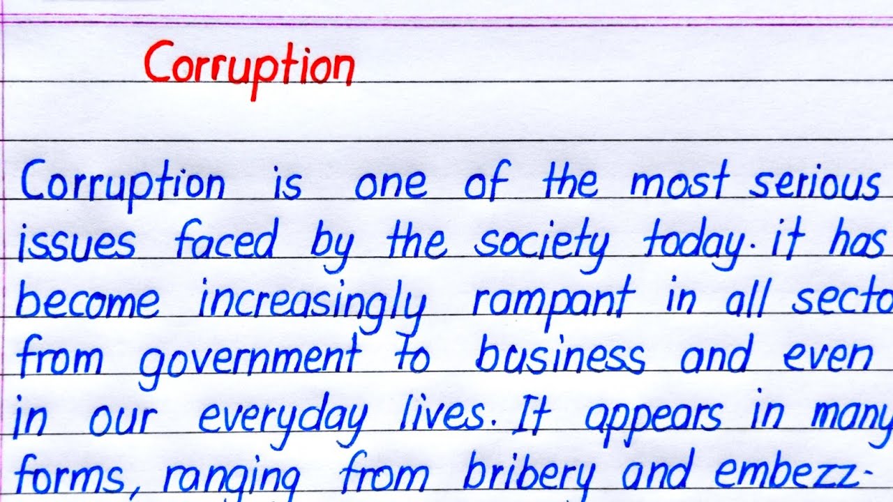 Corruption Essay in English || Essay on Corruption in English