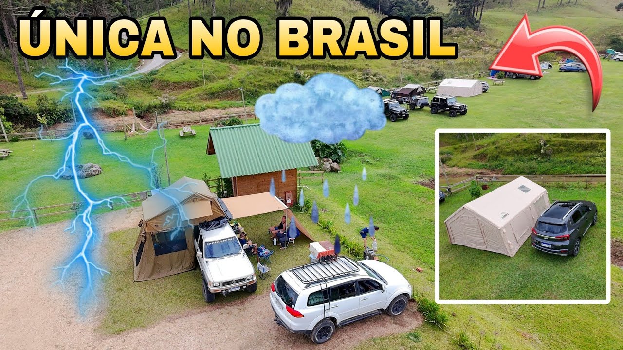 Chuvarada no CAMPING! Vimos uma barraca única no Brasil!