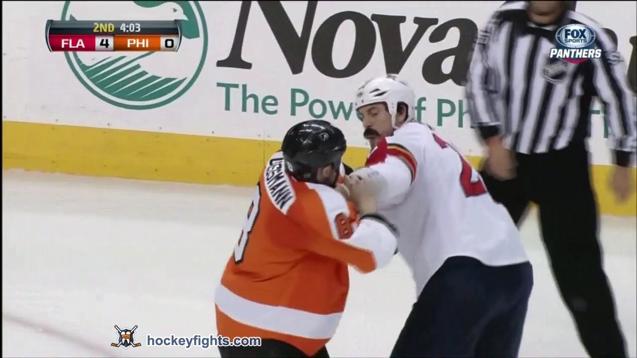 George Parros vs Nicklas Grossmann Feb 21, 2013
