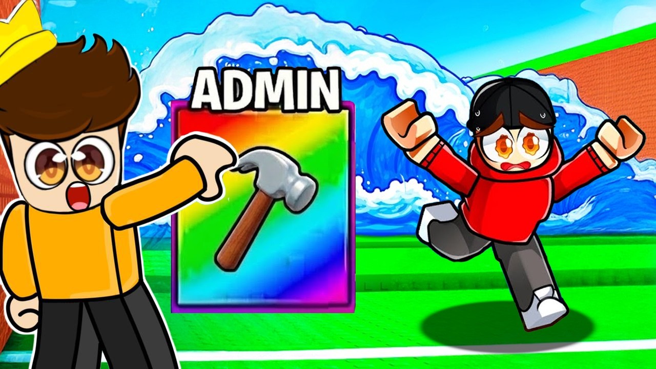 Using ADMIN POWERS to Troll My YouTuber Brother in Roblox Escape Tsunami for Brainrots!