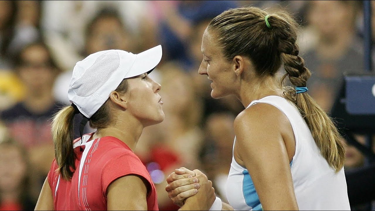 Mary Pierce vs Justine Henin 2005 US Open R4 Highlights