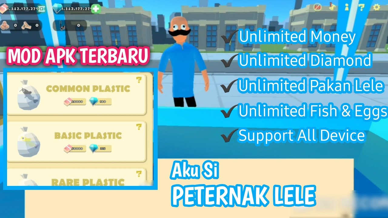UPDATE! AKU SI PETERNAK LELE UNLIMITED MONEY & DIAMOND, PAKAN LELE 1.3 MOD APK