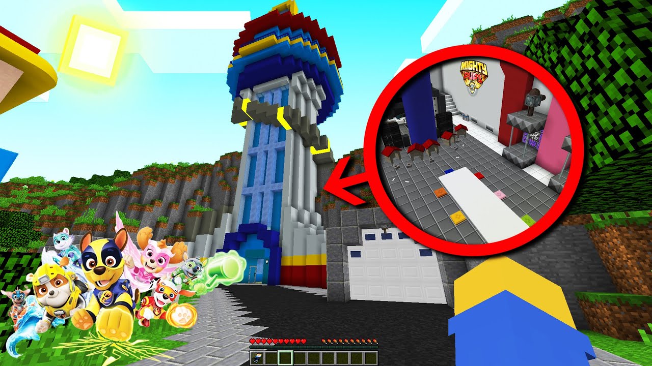 LA BASE SECRETA DE LOS MIGHTY PUPS PAW PATROL EN MINECRAFT 😱