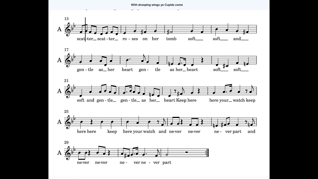 CORO #15 | ALTO | With drooping wings ye cupids come | Dido & Aeneas 
