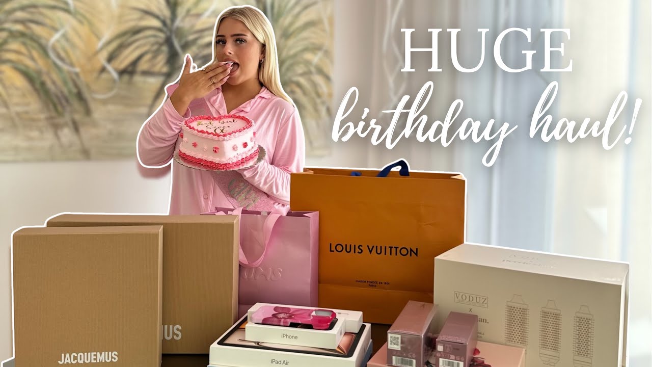MY 19TH BIRTHDAY HAUL!! 🩷🎉 (LOUIS VUITTON, JACQUEMUS, NEW IPHONE & IPAD + MORE) | AIMEEJPHILLIPS