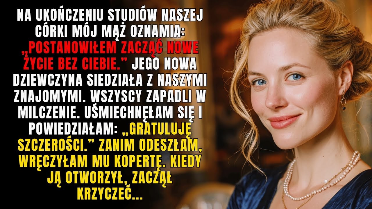 Mój mąż oznajmił, że mnie zostawia na ukończeniu studiów naszej córki, ale zaczął krzyczeć, kiedy ja