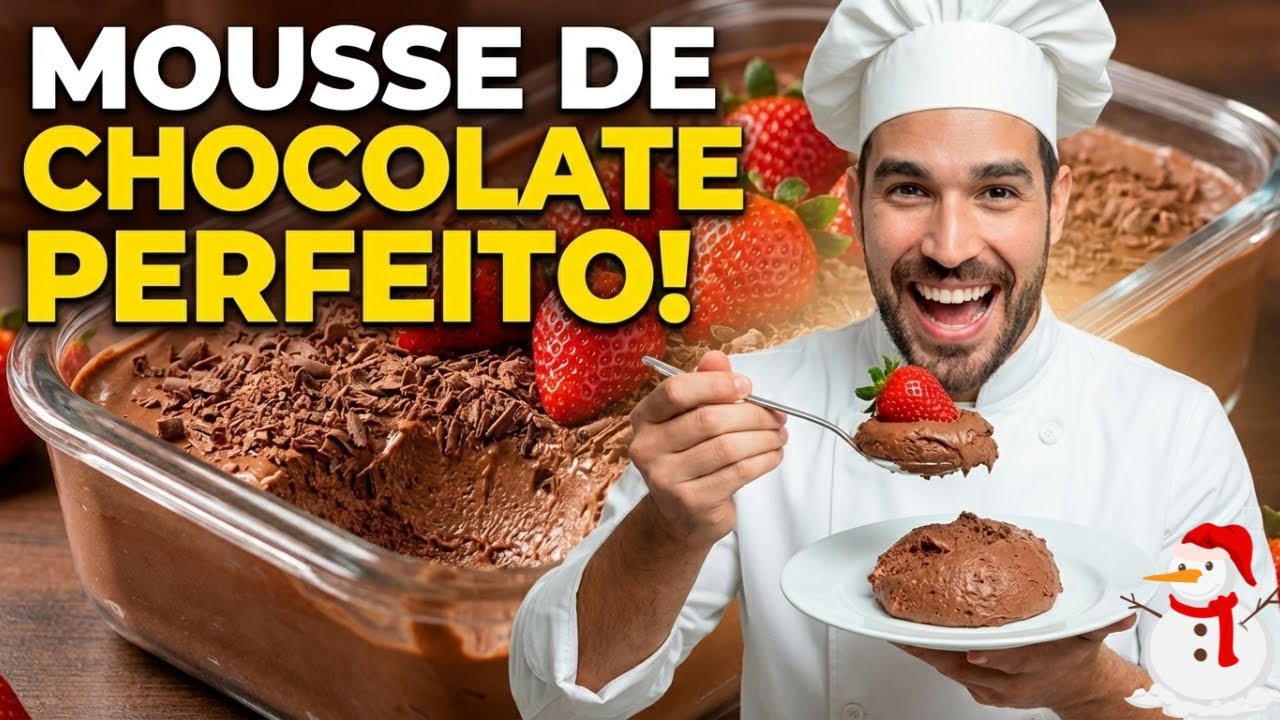 MOUSSE DE CHOCOLATE NATALINO – FÁCIL, BARATO E CREMOSO! Você nunca comeu nada igual!🎄🍫