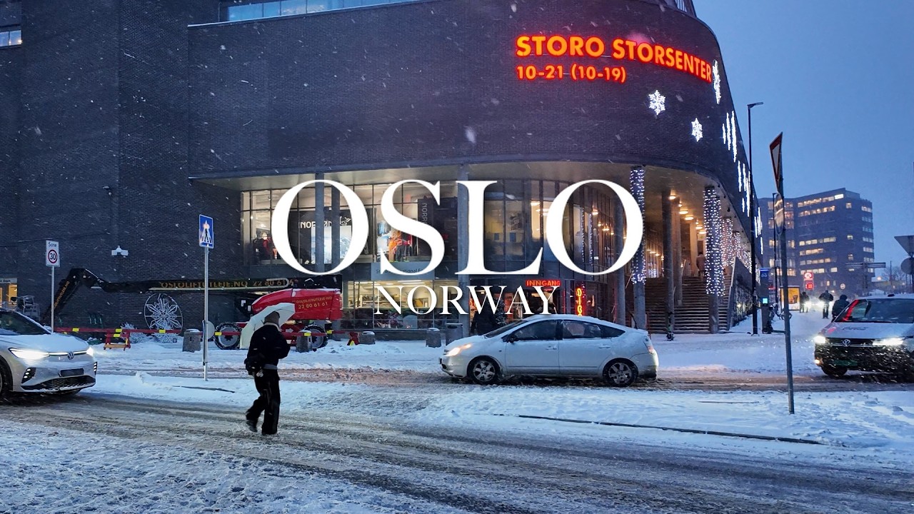 🇳🇴 Переживаю суровую норвежскую метель | Зимняя прогулка по Осло ❄️