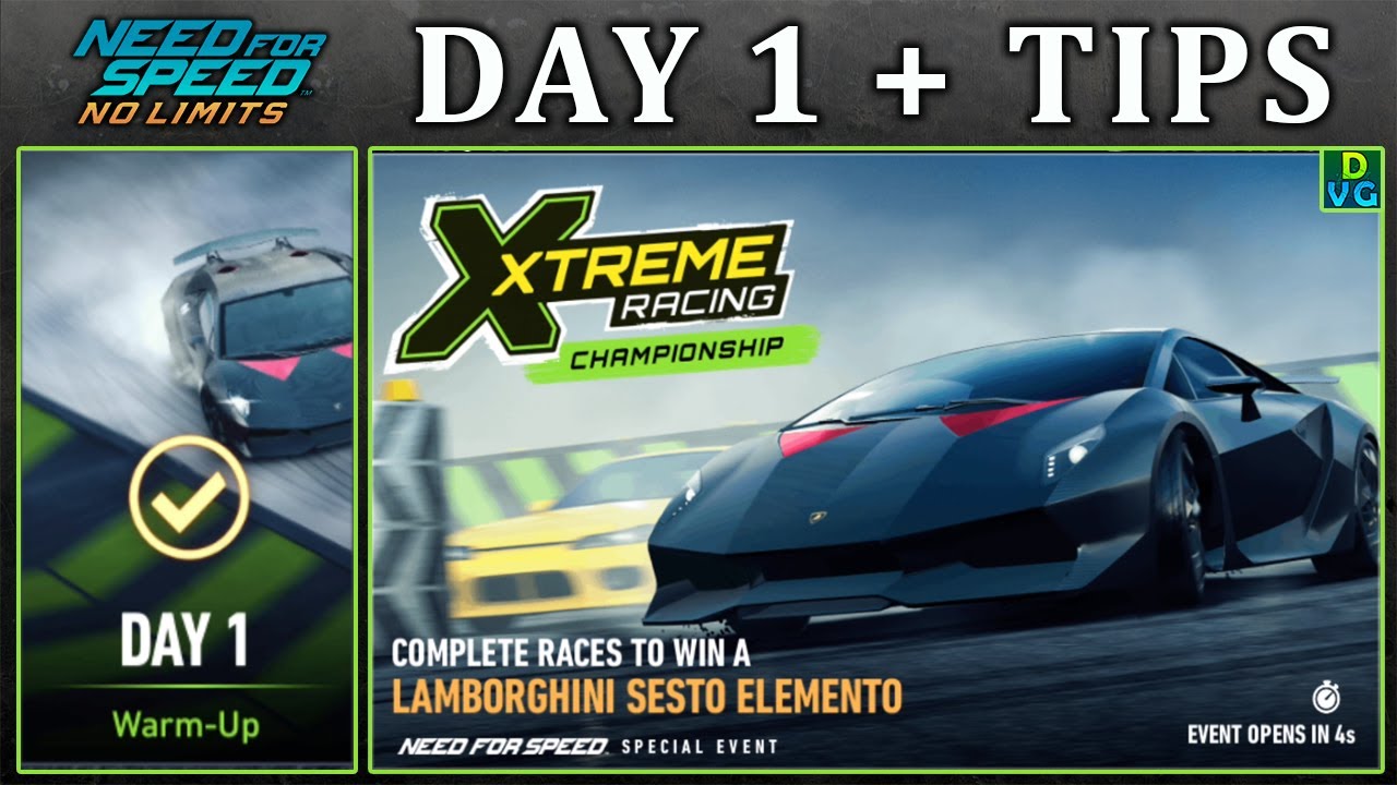 NFS No Limits | Day 1 + TIPS - Lamborghini Sesto Elemento | XRC Event